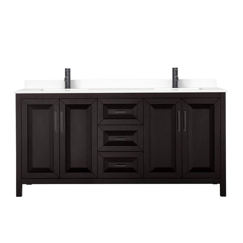 Wyndham Collection Daria 72" Free Standing Double Basin Vanity Set