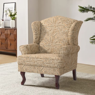 Mid-Century Modern Upholstered Wingback Accent Chair