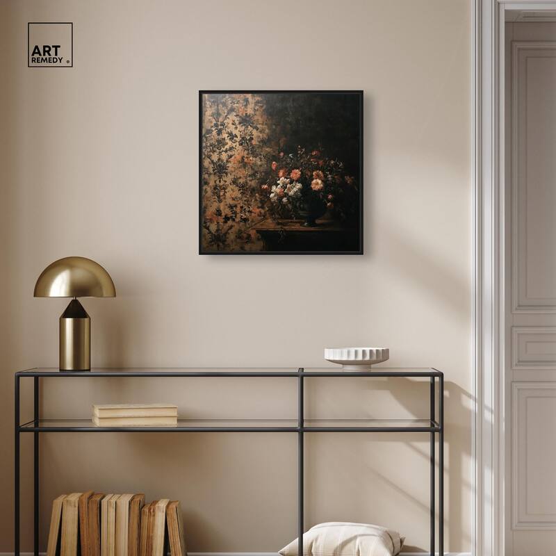 Dark Floral Elegance Canvas by Art Remedy