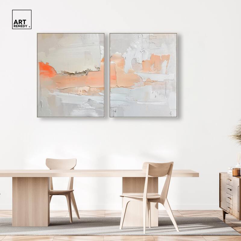 Orange Mist Halo Canvas Set of 2 by Art Remedy