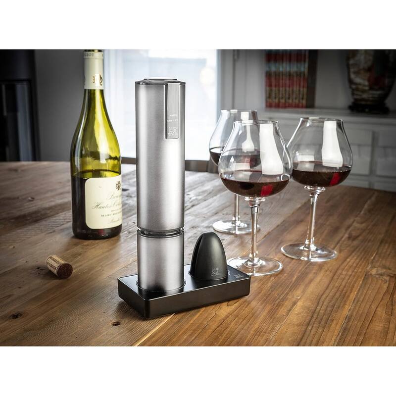 Peugeot Elis Touch Rechargeable Electric Corkscrew With Foil Cutter, Stainless Steel