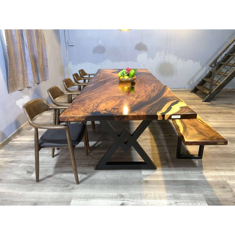 Sundaland 118" Large Slap Live Edge Dining Table