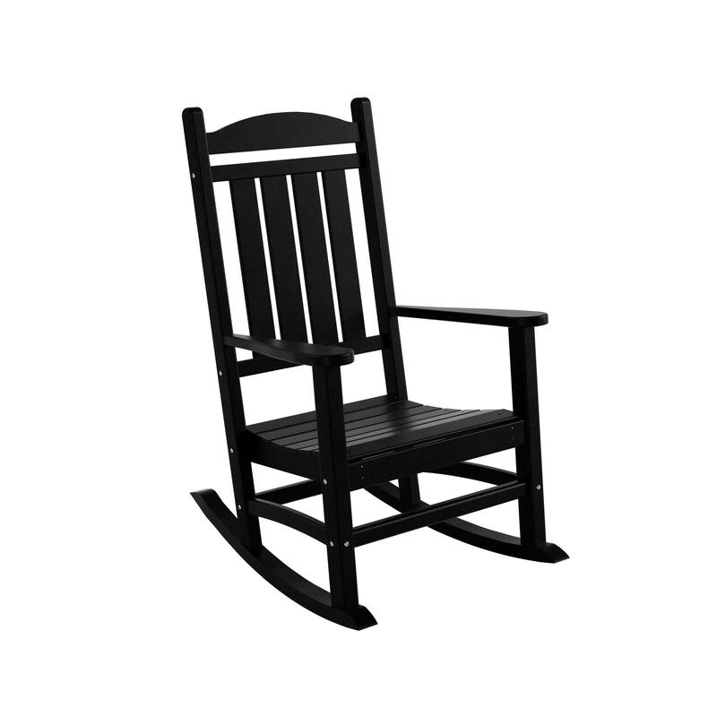 Laguna Hdpe All Weather Outdoor Patio Rocking Chair - Black
