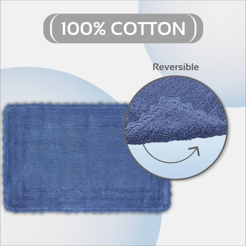 Better Trends Bath Rugs Set 100% Cotton Soft & Water Absorbent Tufted Bathroom Rug for Shower, Sink Bath Mats Lilly Crochet