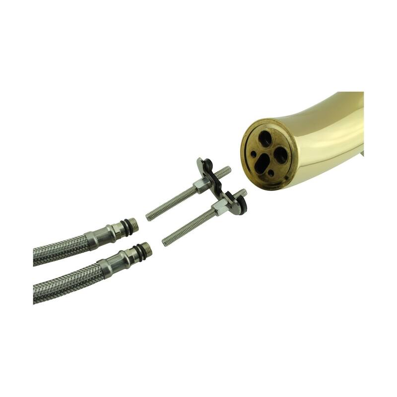 Tall Waterfall Faucet Heavy Cast Brass Gold PVD Round Renovators Supply - Yellow