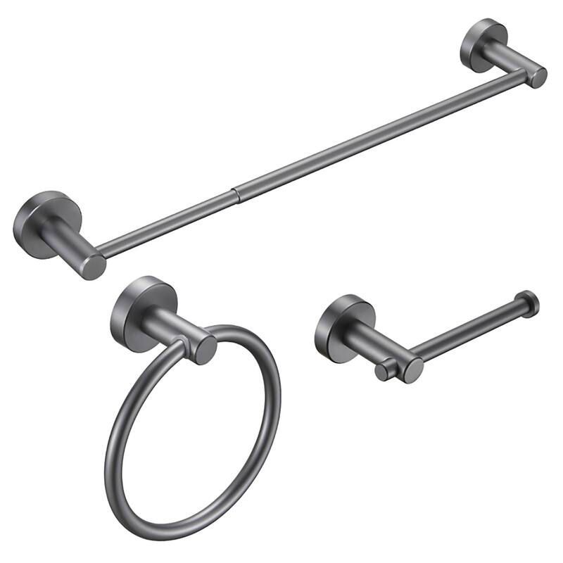Bathroom Hardware Set, Thicken Space Aluminum 3 PCS Towel Bar Set