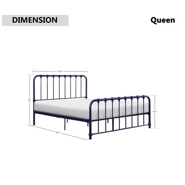 dimension image slide 1 of 3, Nisky Platform Metal Bed