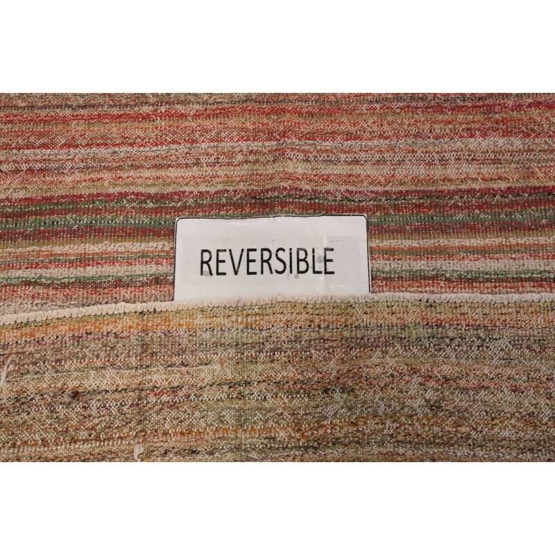 Hand Woven Oriental 100% Wool Carpet Southwestern Tribal Multi-Colored Kilim Area Rug - 9' 1'' X 5' 11''