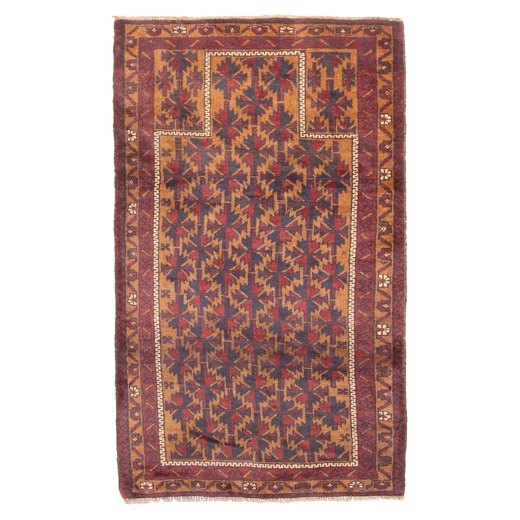 ECARPETGALLERY Hand-knotted Teimani Dark Navy Wool Rug - 3'1 x 5'1