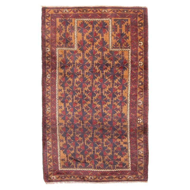 ECARPETGALLERY Hand-knotted Teimani Dark Navy Wool Rug - 3'1 x 5'1