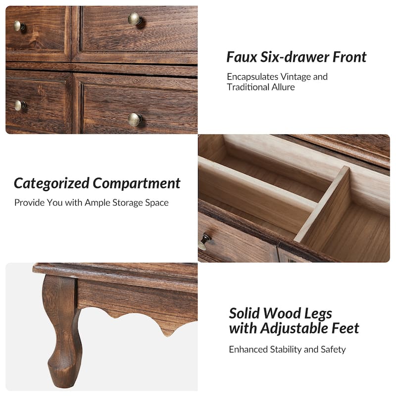 Pallantium Farmhouse 30"Tall Distressed 3-Drawer Nightstand With Solid Wood Legs and Adjustable Feet Set Of 2 by HULALA HOME