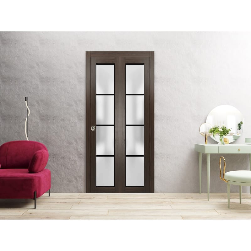 Bi-fold Doors 36 x 80 Planum 2132 Chocolate Ash Sturdy Tracks