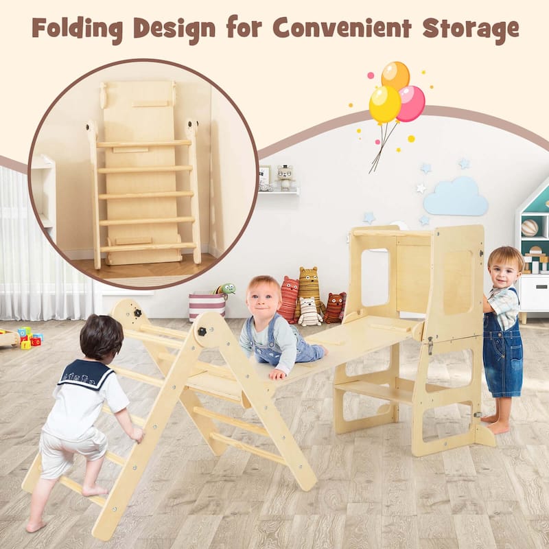 Costway 7-in-1 Toddler Climbing Toy Set with Reversible Ramp - See Details