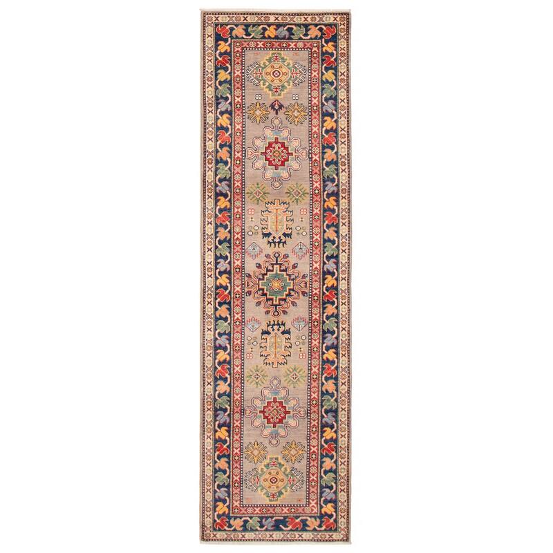 ECARPETGALLERY Hand-knotted Uzbek Ghazni Taupe Wool Rug - 2'8 x 9'6 - Taupe - 2'8 x 9'6
