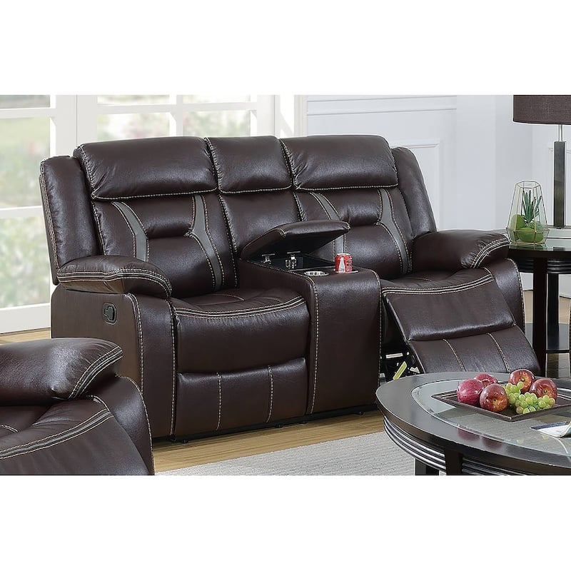 Gel Leatherette Motion Loveseat