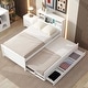 preview thumbnail 4 of 26, Twin Size Platform Kids Bed Frame with Storage Headboard, USB, Twin Size Trundle and 3-Drawers for Bedroom, White