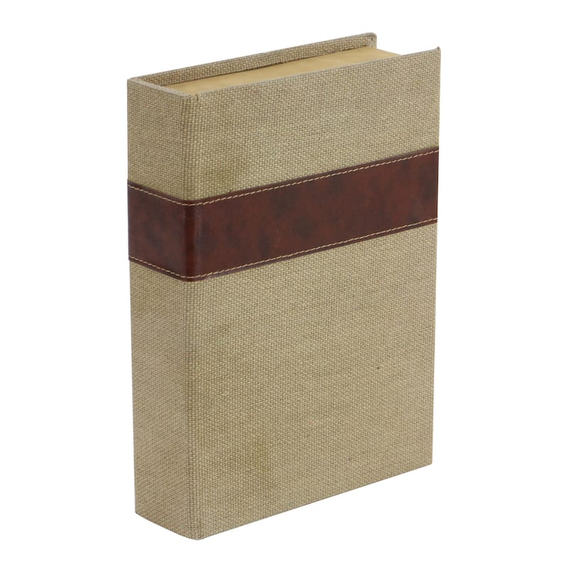 Roche River Decor - Linen Fabric Chevron Patterned or Texxtured Faux Book Storage Box - Set of 3 or 4 Multi-Colored