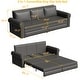 preview thumbnail 17 of 36, 93.7" Chesterfield Faux Leather Multi-Functional Sofa Bed, 3-in-1 Convertible King Pull Out Sleeper Sofa with Nailhead Trim