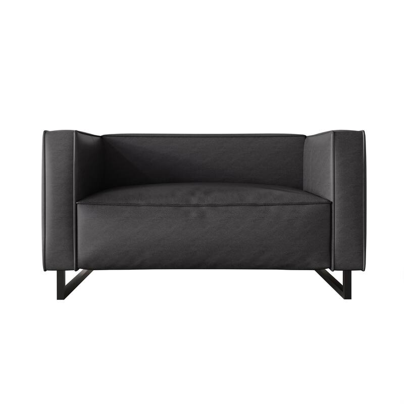 CraftPorch Mid Century Modern Upholstered Loveseat - Dark Grey