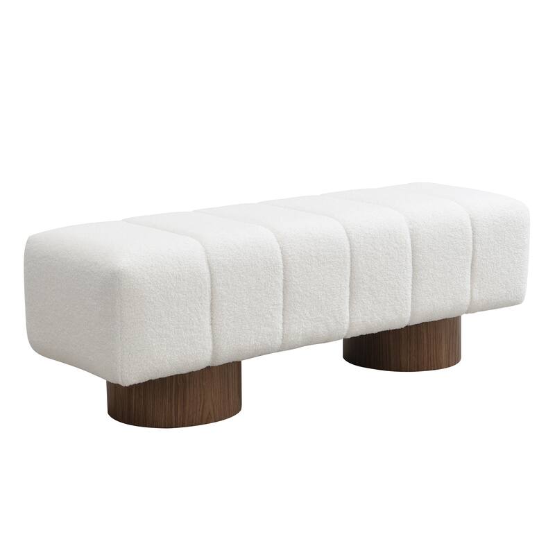 Upholstered Dining Bench for Dining Room, No-Assembly End of Bed Entryway Bench Ottoman for Bedroom Living Room