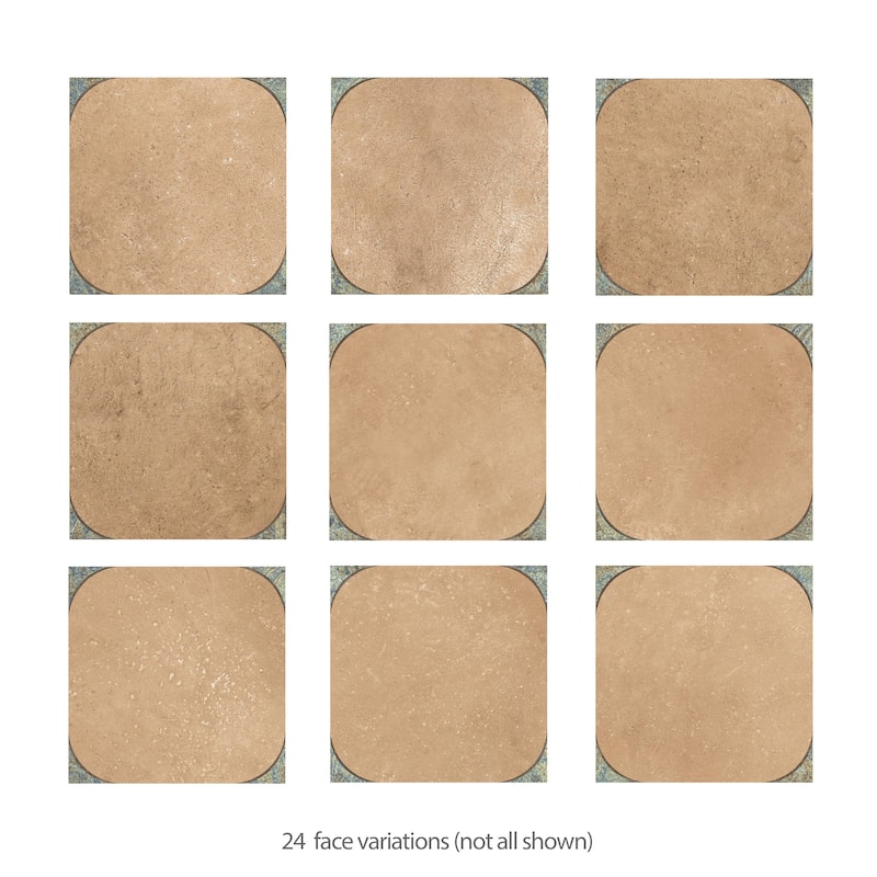Merola Tile Atlas Star Quartet Cotto Ocean 9-3/4" x 9-3/4" Porcelain Floor and Wall Tile