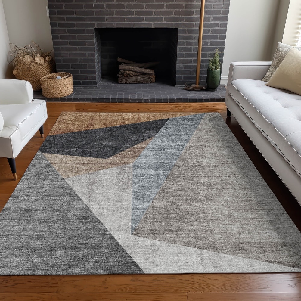 Machine Washable Indoor/ Outdoor Chantille Modern Prism Rug