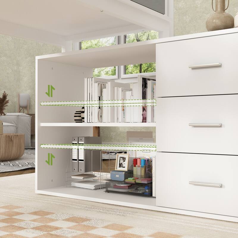 55-inch Timechee L-shaped Storage Computer Desk