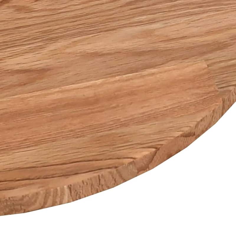 vidaXL Table Top Light Brown Solid Oak Wood 35.4 in Diameter Durable