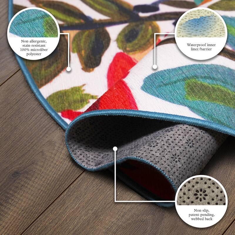 My Magic Carpet Machine Washable Rug Floral Bloom Multicolor