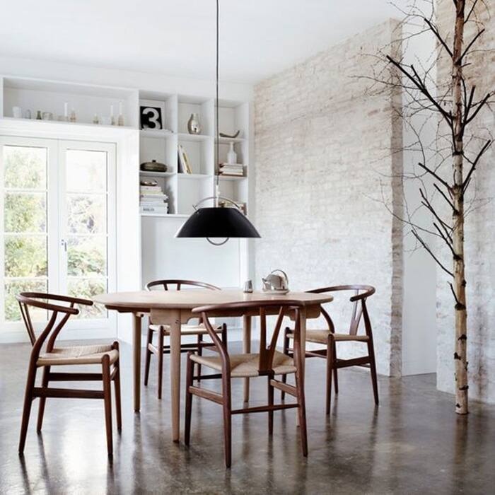 Set of 2 Modern Wish bone Solid Wooden Dining Chair with Woven Paper cord Seat, Farmhouse Y Back Elbow Side Chair