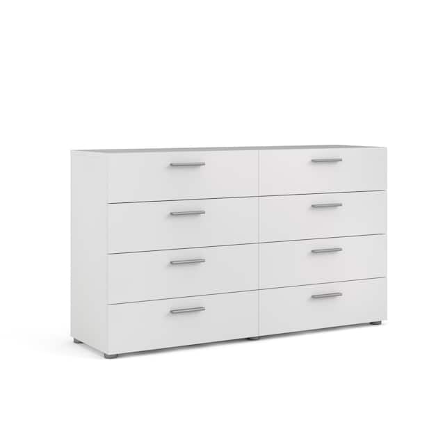 Porch & Den Angus Space-saving 8-Drawer Double Dresser - White