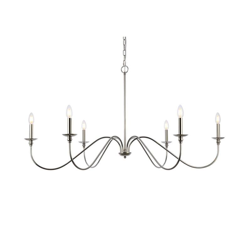 Bellevue EGCH46481 Nerita 6 Light 48" Wide Taper Candle Chandelier - Polished Nickel
