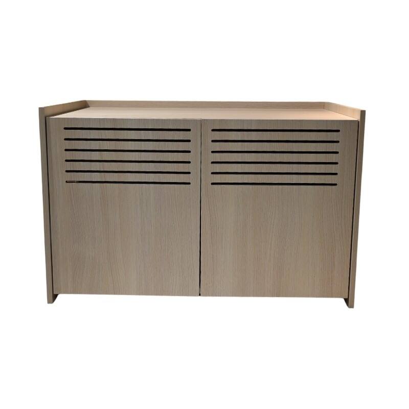 Modern Wooden Cat House with Scratching Pad, Cat Litter Box Enclosure, Spacious Hidden Cat Litter Box - beige brown