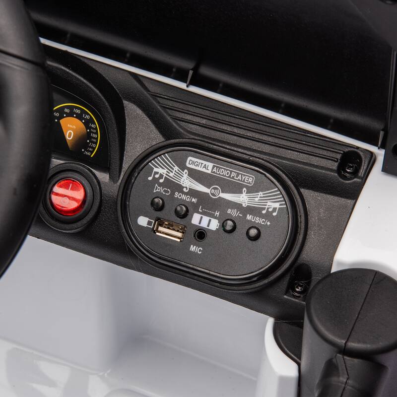 12V Ride-On Car for Kids with Remote Control, Four-Wheel Suspension, Music, Bluetooth, and MP3 for Ages 2-4