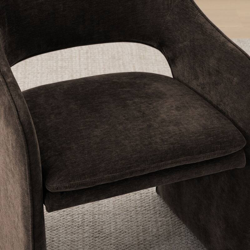 19" Seat Height Upholstered Chenille Dining Armchair (Set of 4)