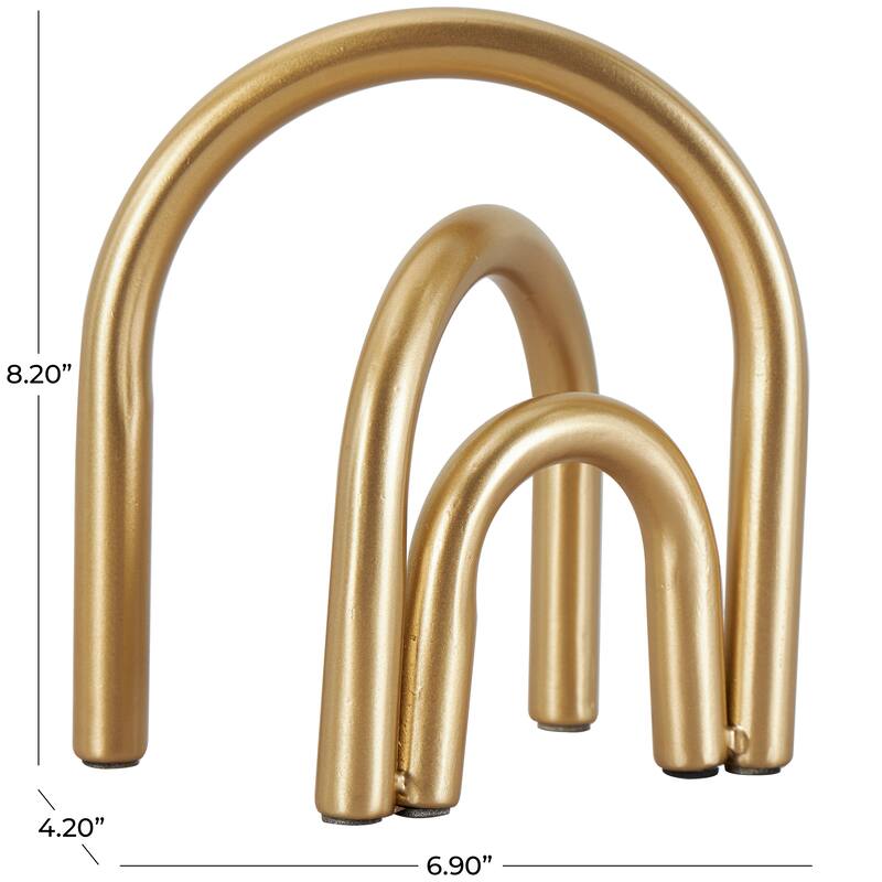 Gold or Black Metal Overlapping Arch Geometric Sculpture