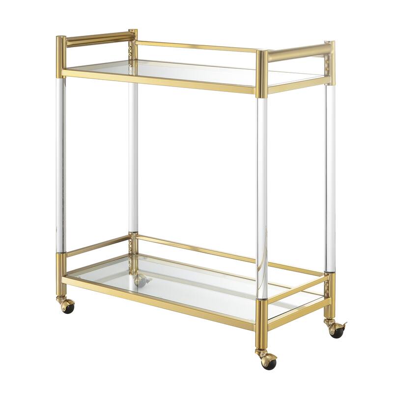 Convenience Concepts Royal Crest 2 Tier Acrylic Glass Bar Cart