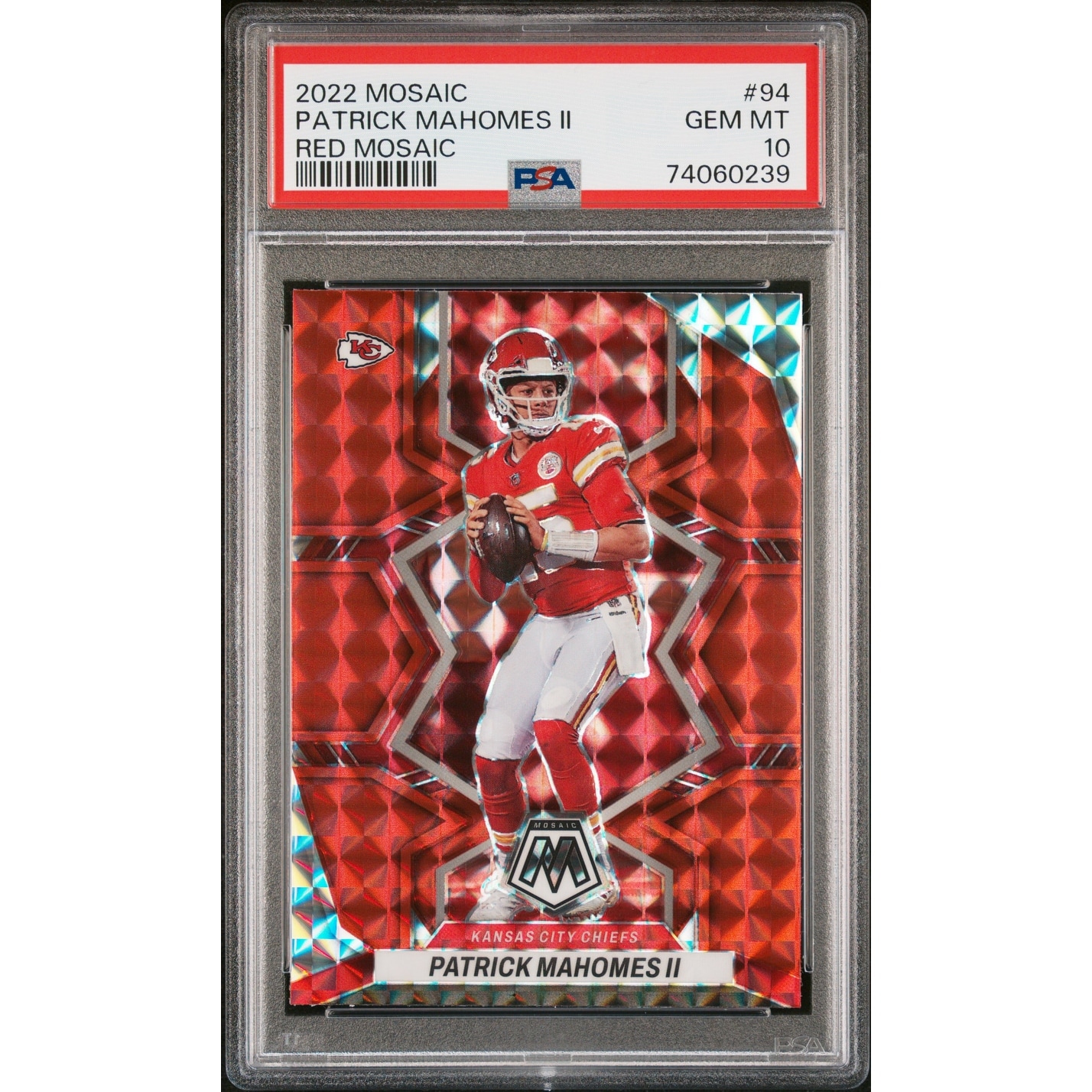 Patrick Mahomes 2022 Panini Mosaic Red Prizm Football Card #94 Graded PSA  10 - 8'6" x 11'6" - Bed Bath & Beyond - 40994005
