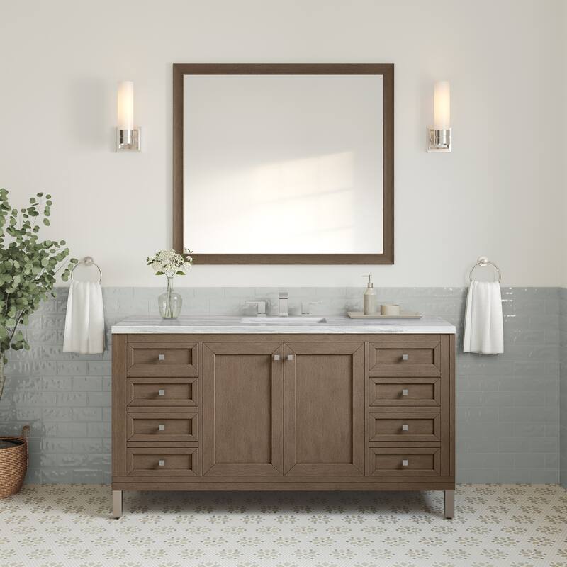 James Martin Vanities Chicago 60" Single Vanity, Whitewashed Walnut