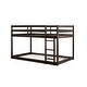 preview thumbnail 10 of 16, Espresso Solid Rubber Wooden Twin over Twin Loft Bed with Ladder for Home