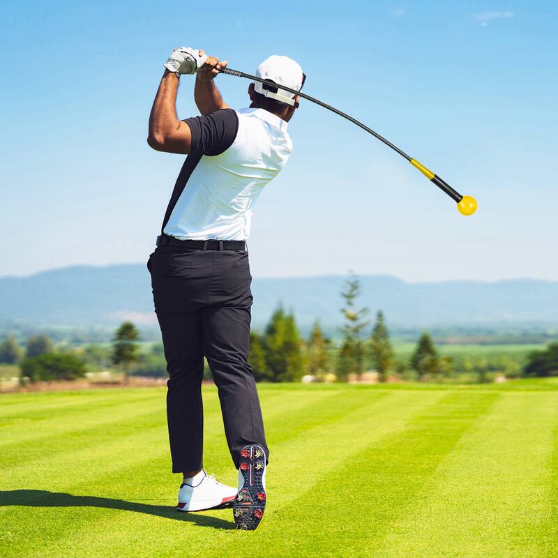 Gymax Golf Swing Trainer Aid 47'' Warm-up Practice Stick w/Weighted