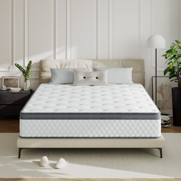 IFLUOUS 12 in. Medium Hybrid Memory Foam Mattress with CertiPUR US and Oeko TEX Featuring Bamboo Charcoal Absorption. On Sale Bed Bath Beyond 39388715