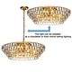 preview thumbnail 6 of 4, 8-Light Mid Century Modern 4-Tier Antique Gold Crystal Glass Flush Mount