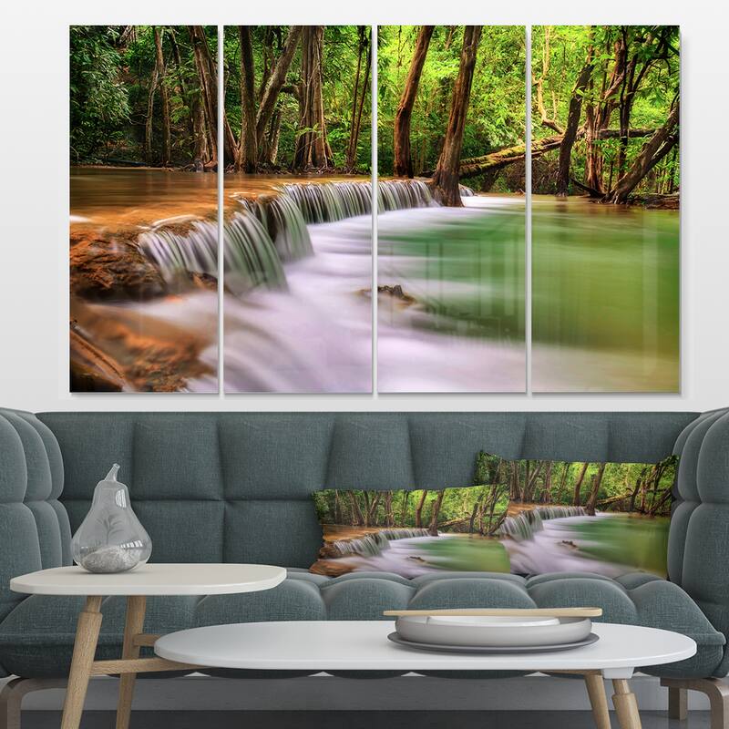 Designart 'Secodn Level Erawan Waterfall' Photography Metal Wall Art