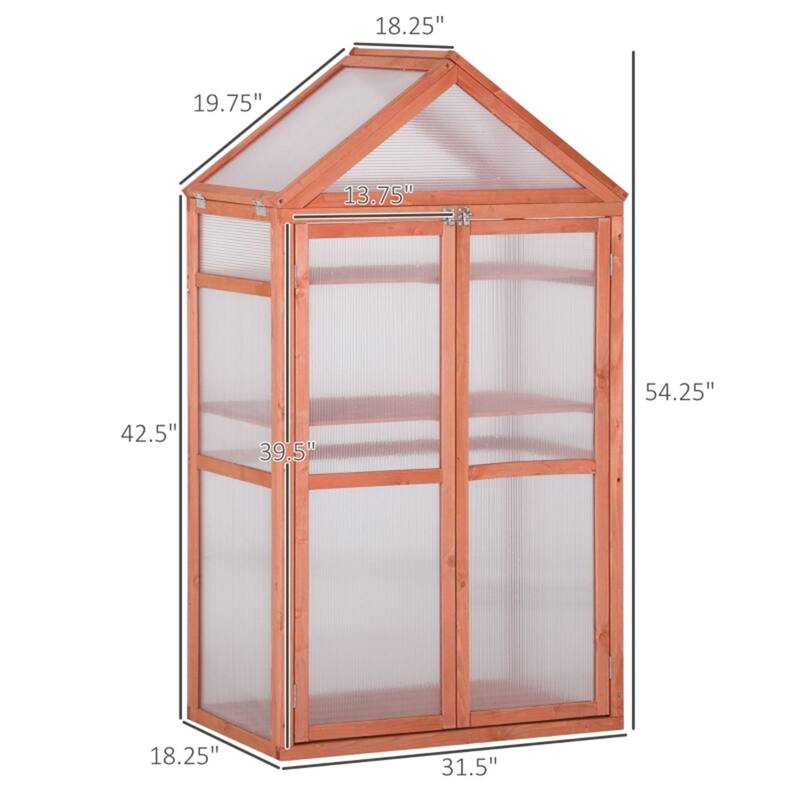 3-Tier Wooden Greenhouse with Panels Garden Plant Protector for Indoor and Outdoor Use