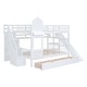 preview thumbnail 33 of 59, Castle Style Bunk Bed with 2 Drawers 3 Shelves and Slide