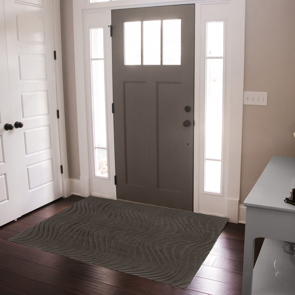 Gertmenian Vida Lomira Soft Polyester High-Low Carved Non-Slip Shag Indoor Area Rug