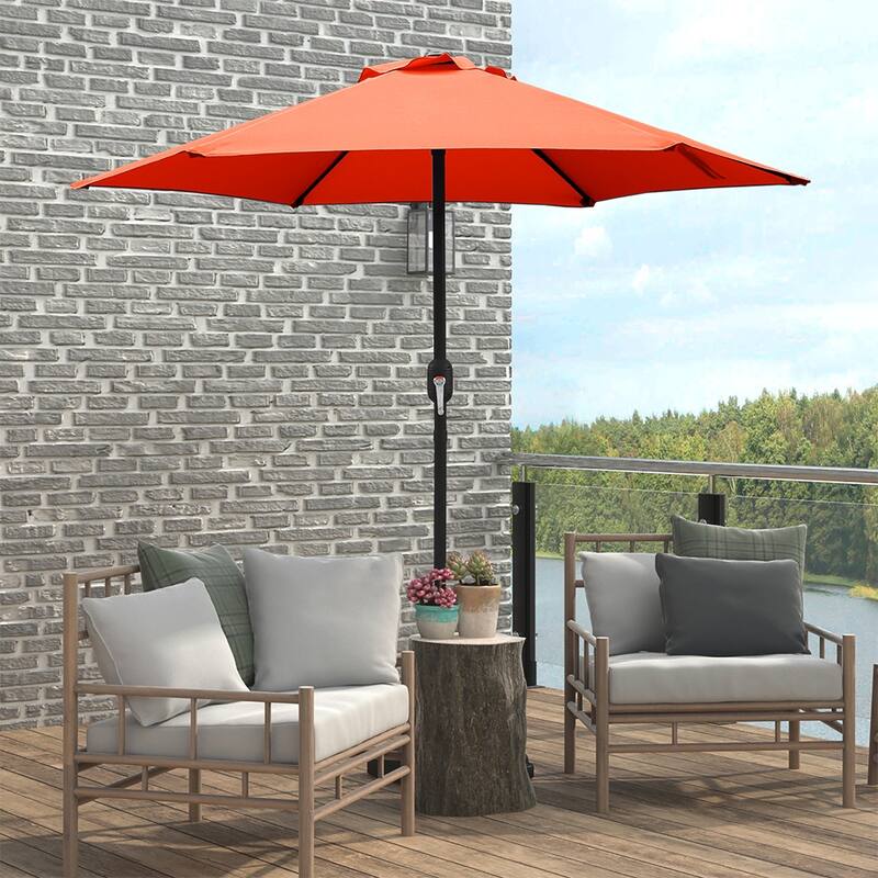 Maypex 7.5 Feet Crank Market Umbrella - Orange