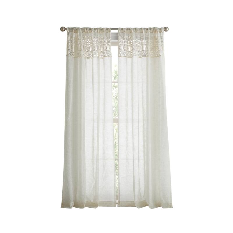 Martha Stewart Piece Macrame Poletop Curtain Panel Pair