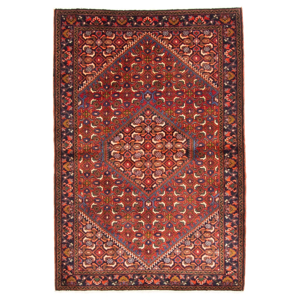 ECARPETGALLERY Hand-knotted Anadol Dark Red Wool Rug - 4'7 x 6'8